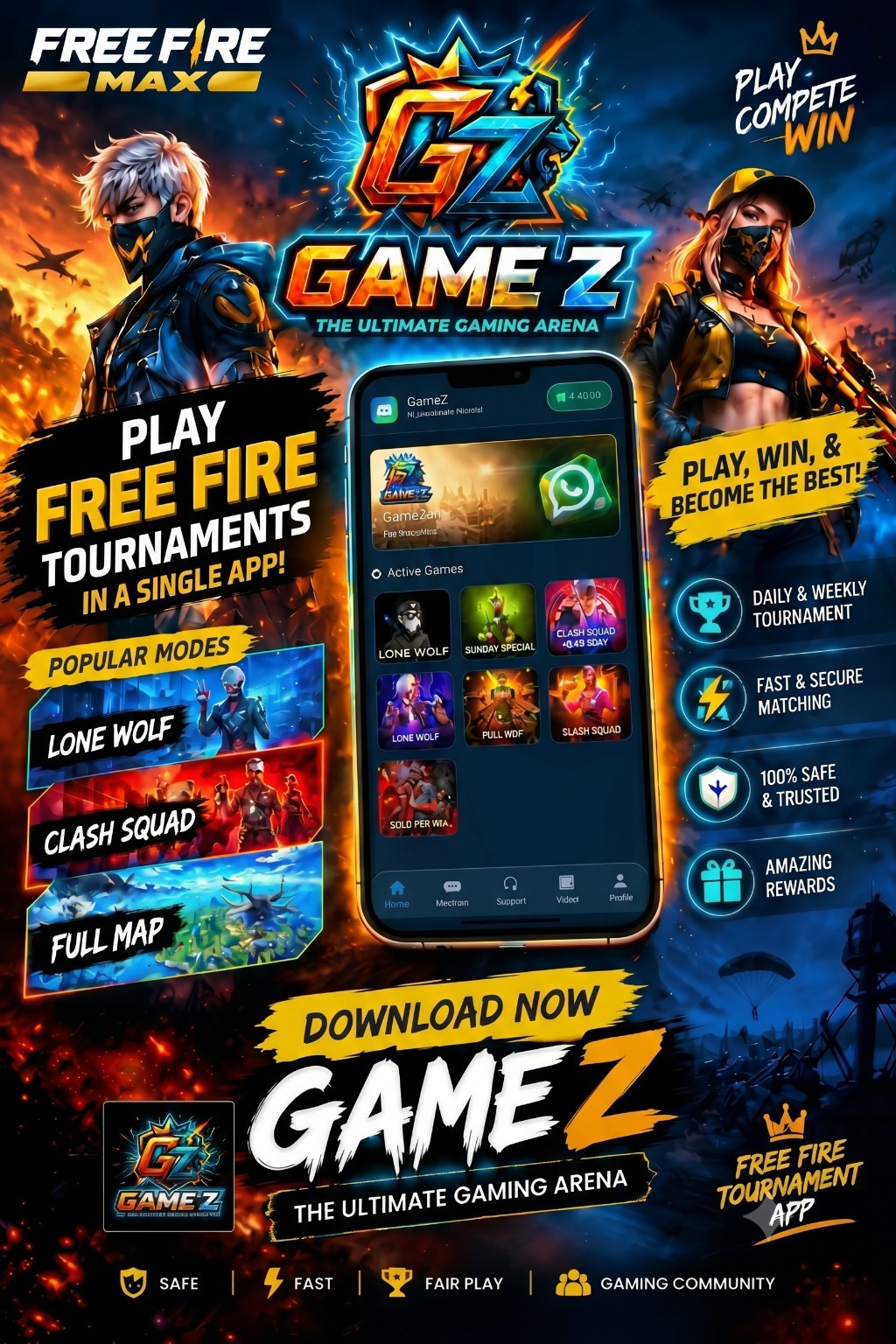 Game Z Free Fire tournament banner